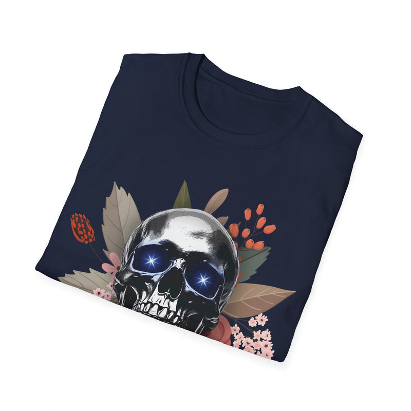 Gothic Floral Skull Unisex T-Shirt - Edgy and Trendy Design for Halloween & Everyday Wear