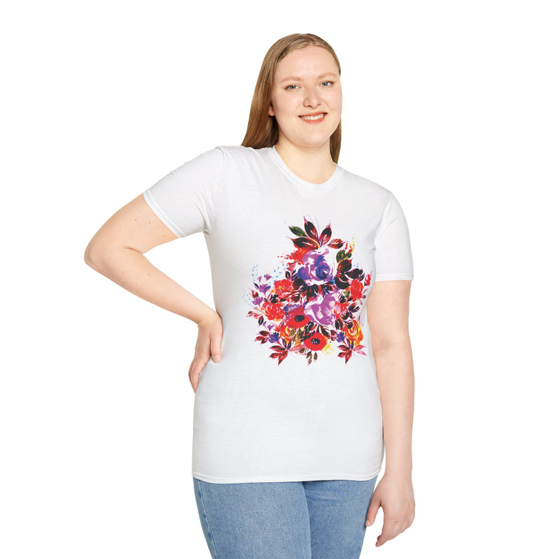 Minimal Floral Unisex T-Shirt - Everyday Wear