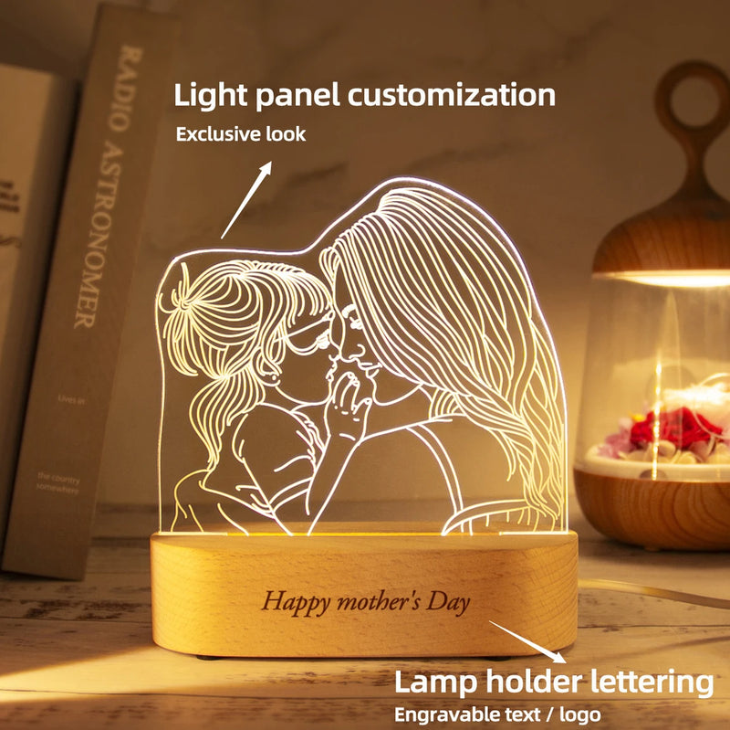 Customized Photo Text Acrylic Lamp