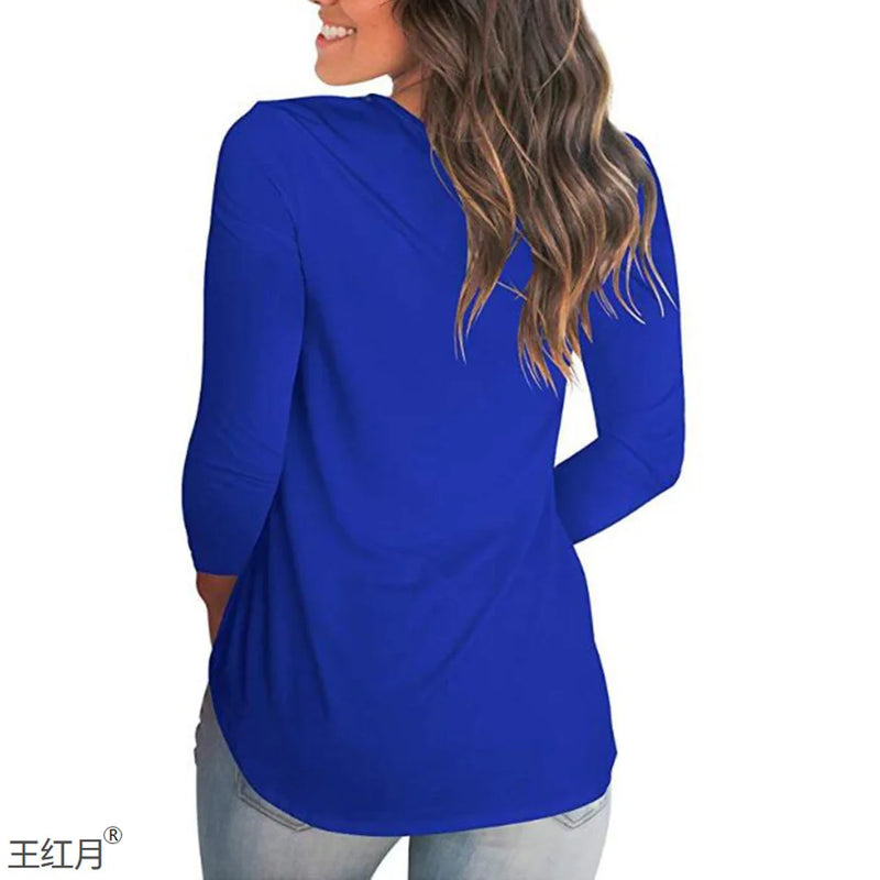 Women Long Sleeve V-neck T-shirt