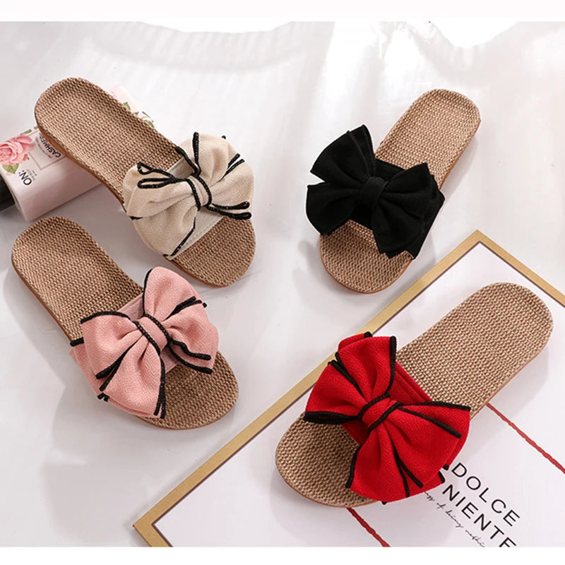 Bow-knot Soft Floor Home Slipper