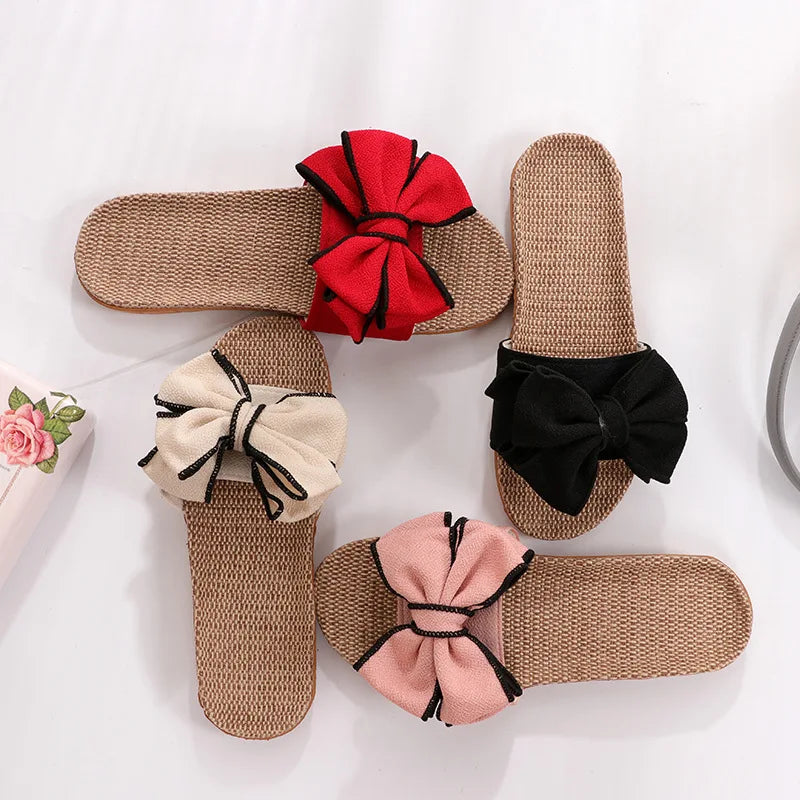 Bow-knot Soft Floor Home Slipper