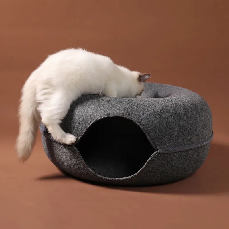 Donut Cat Interactive Tunnel Bed