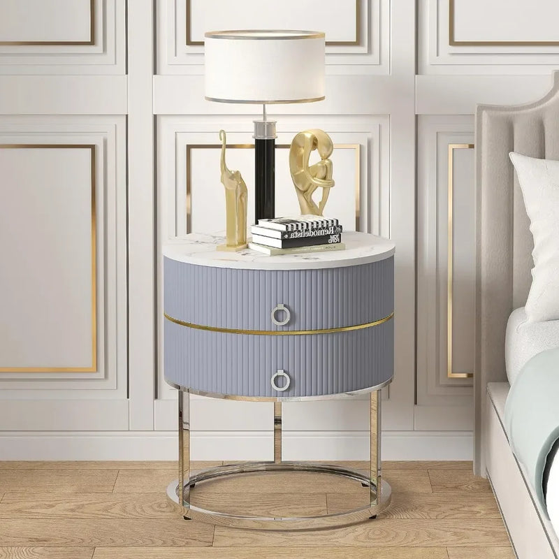 Silver Bedroom Bedside Table