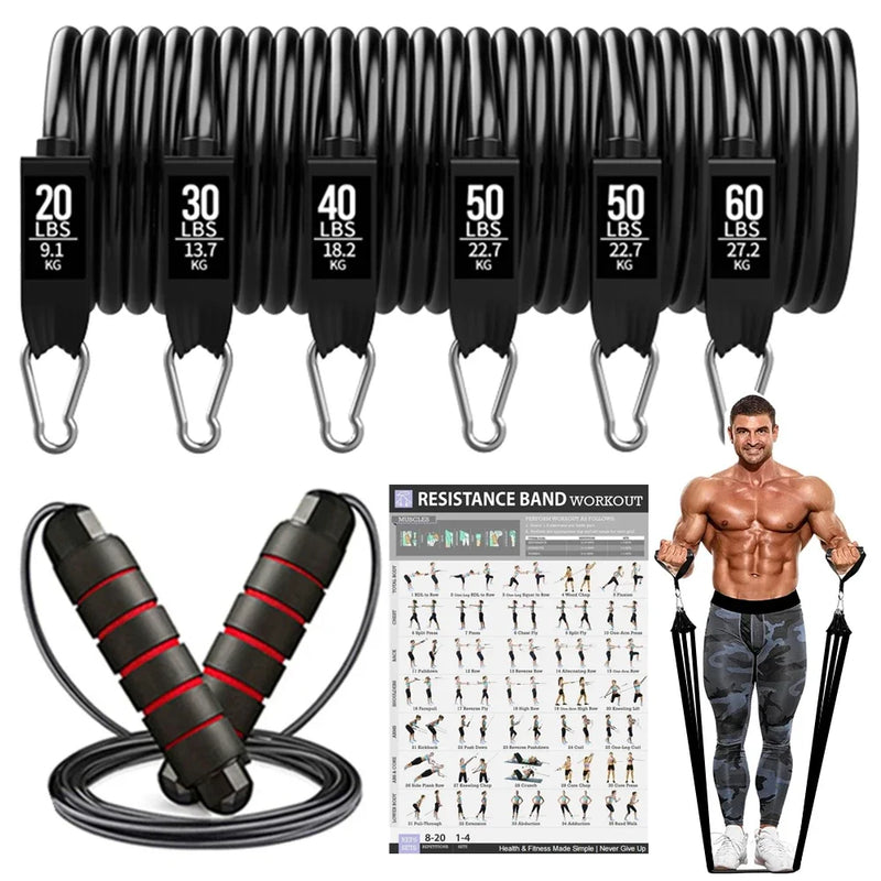 Gym 200lbs Resistance Bands Set