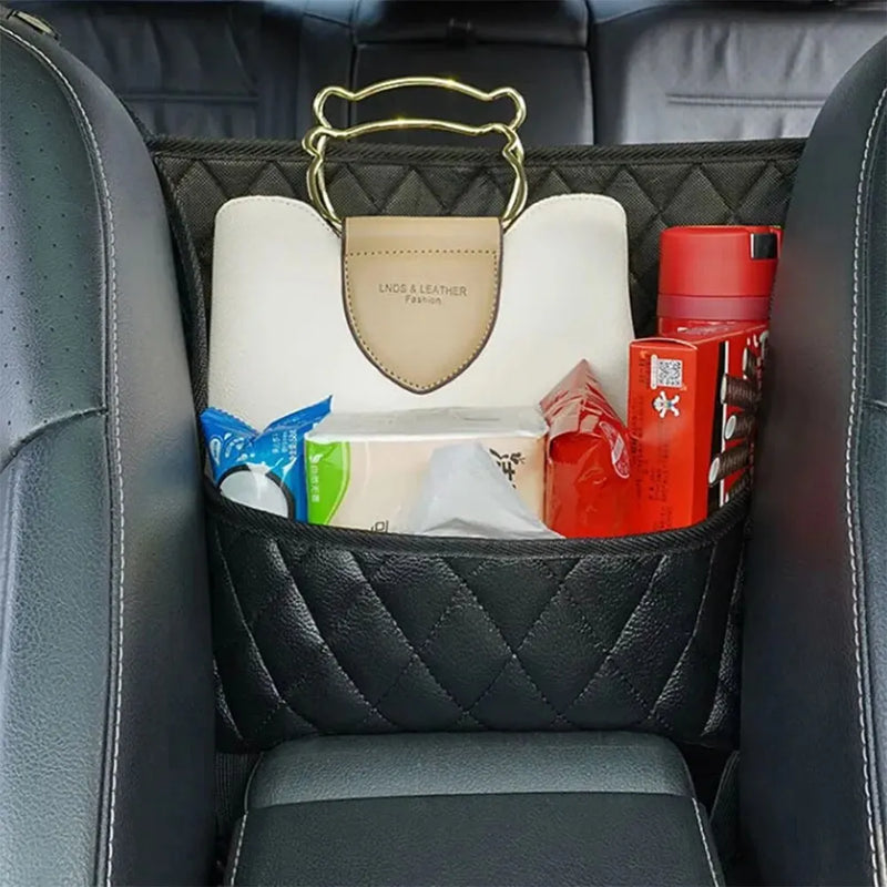 Car Middle Seat Storage Leather Bag