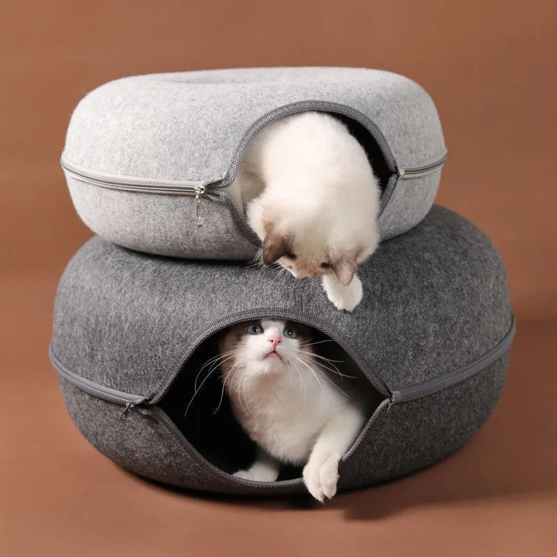 Donut Cat Interactive Tunnel Bed