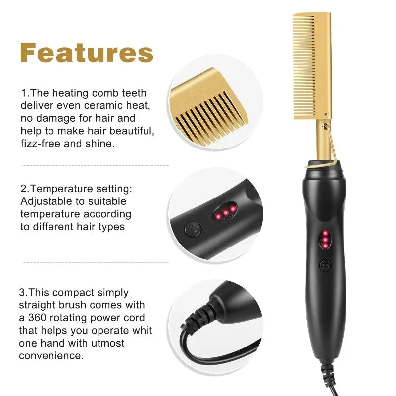 2 in 1 Hair Straightener Comb