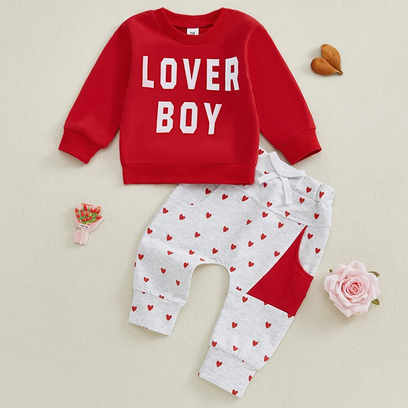 Girl T-shirt Heart Print Leggings Set