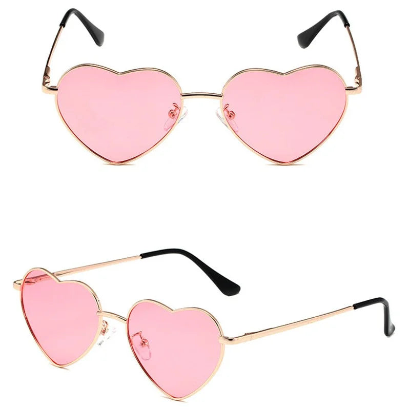 Women's Metal Heart Shaped Sunglasses