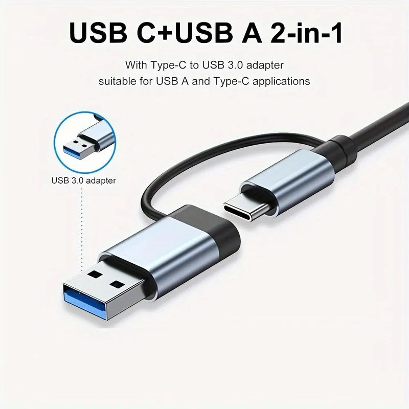 8 In 2 USB HUB With Splitter Card Reader