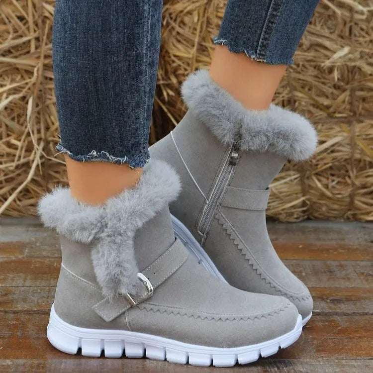 Women Fur Warm Chelsea Snow Boots