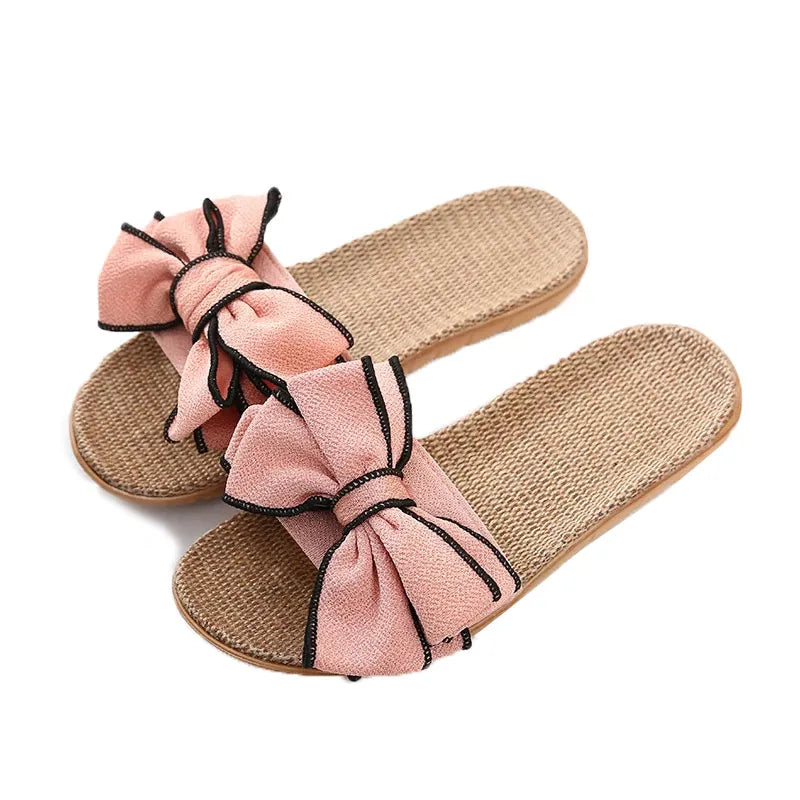 Bow-knot Soft Floor Home Slipper