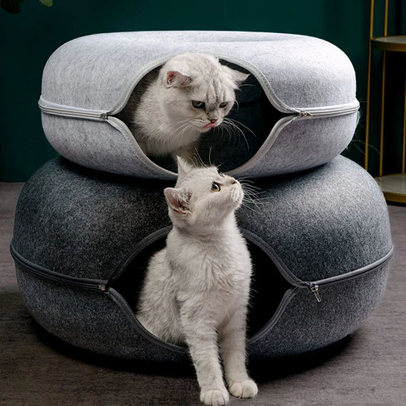 Donut Cat Interactive Tunnel Bed