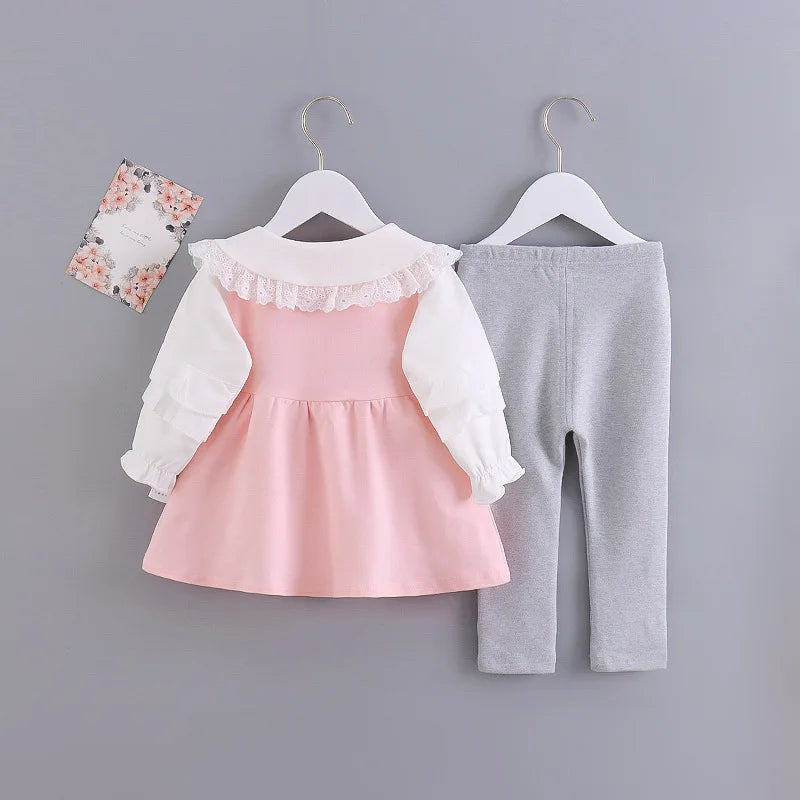 Baby Girls Long Sleeved Dress Set