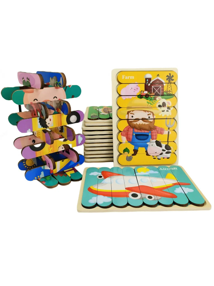 Baby Cartoon Wooden 3D Puzzle