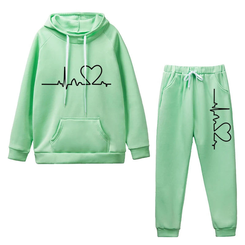 Woman Hoodies+Sweatpants Set