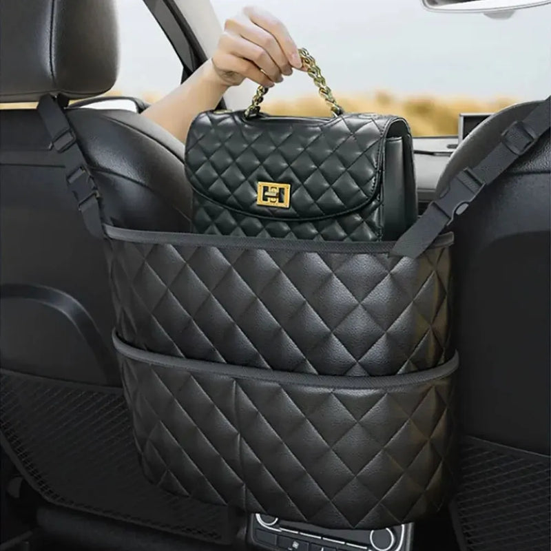 Car Middle Seat Storage Leather Bag