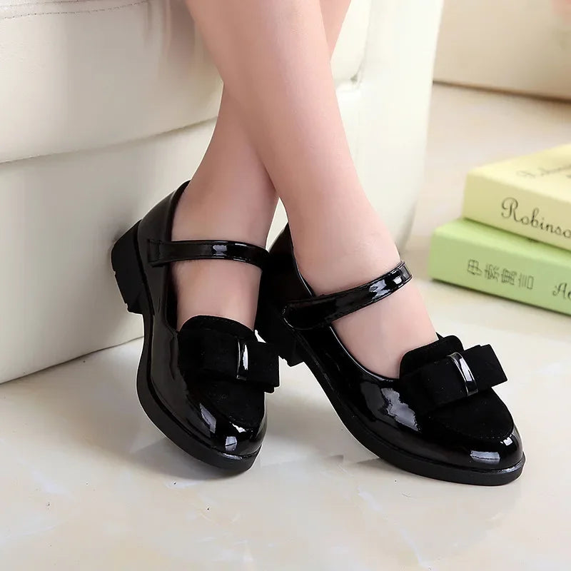 Girls Leather Bow-knot Shoes