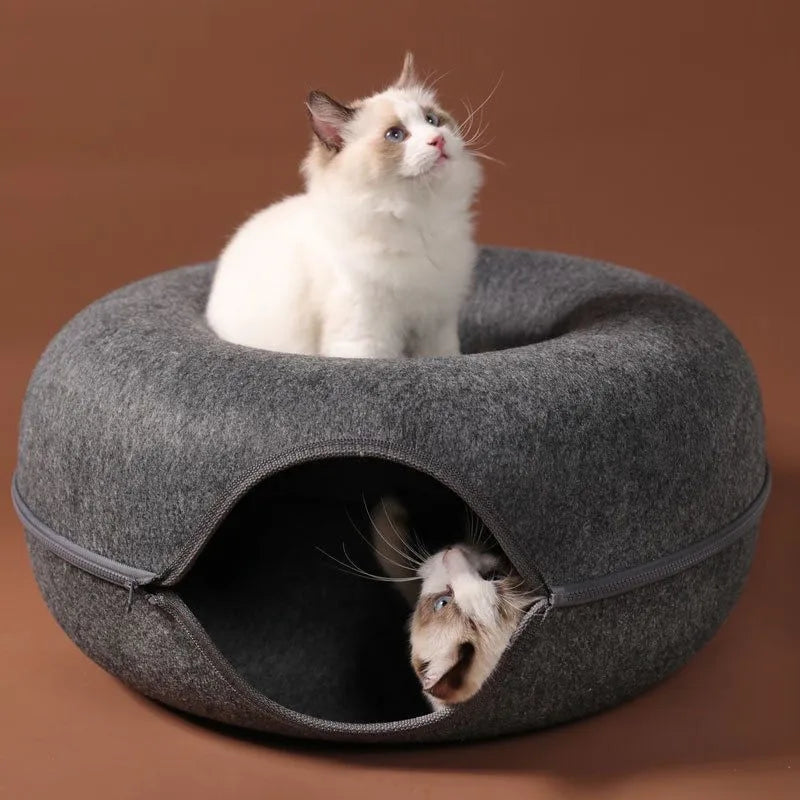 Donut Cat Interactive Tunnel Bed