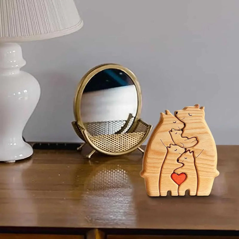 Customized Bear Family Wooden Art