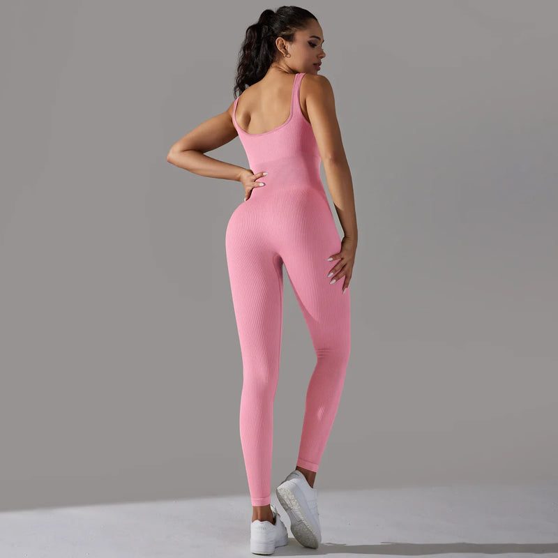 One Piece Seamless Knitted Sport Jumpsuit