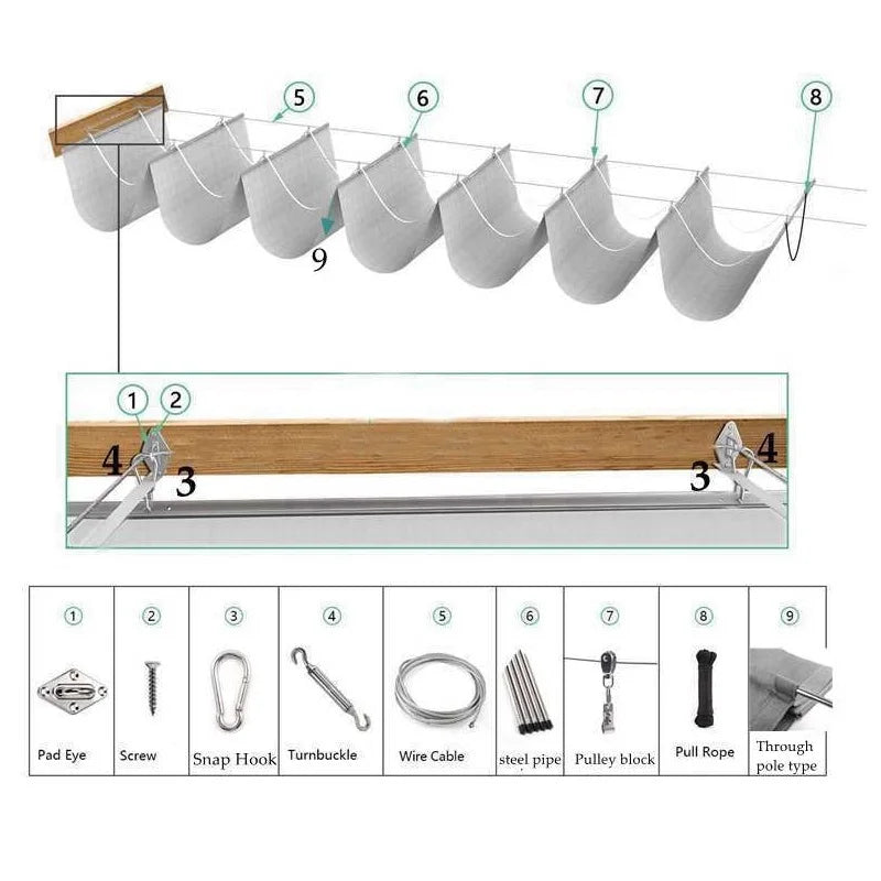 Anti-UV Telescopic Sun Shade Net