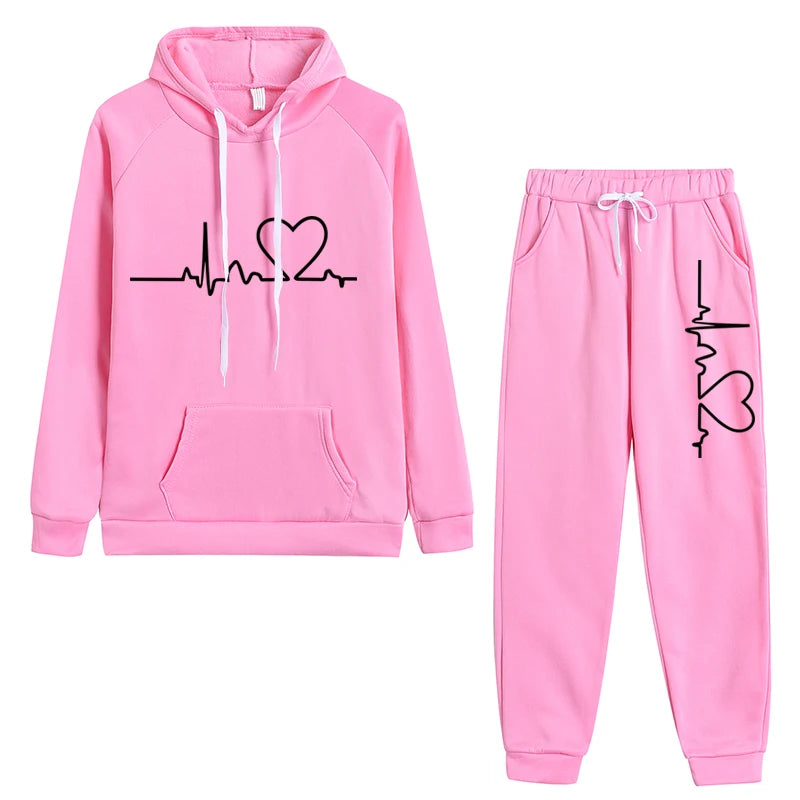 Woman Hoodies+Sweatpants Set