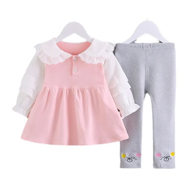 Baby Girls Long Sleeved Dress Set