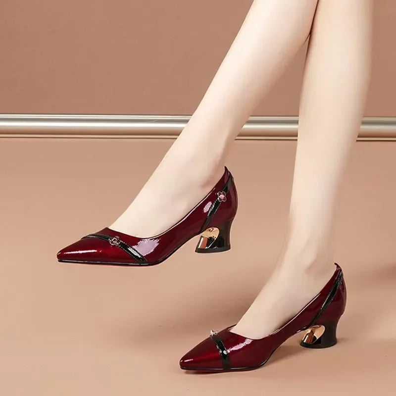 Elegant Beautiful Square Heel Pump