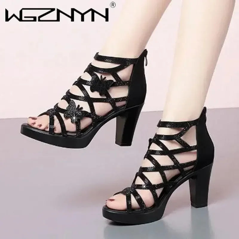 High Heels Female Rome Bling Shoes