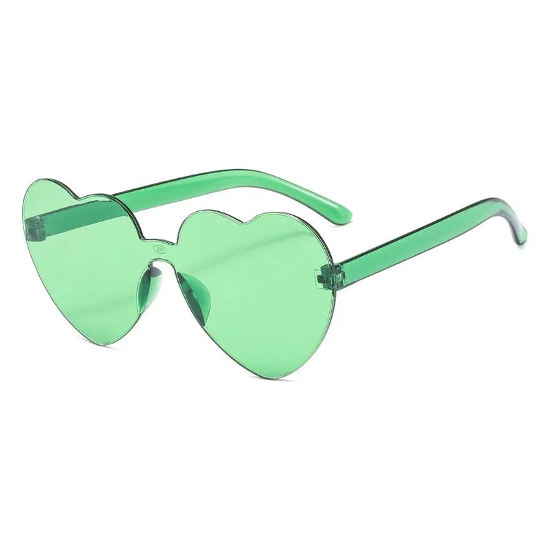 Women Heart Rimless Sunglasses