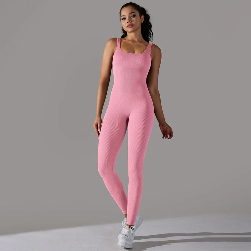 One Piece Seamless Knitted Sport Jumpsuit