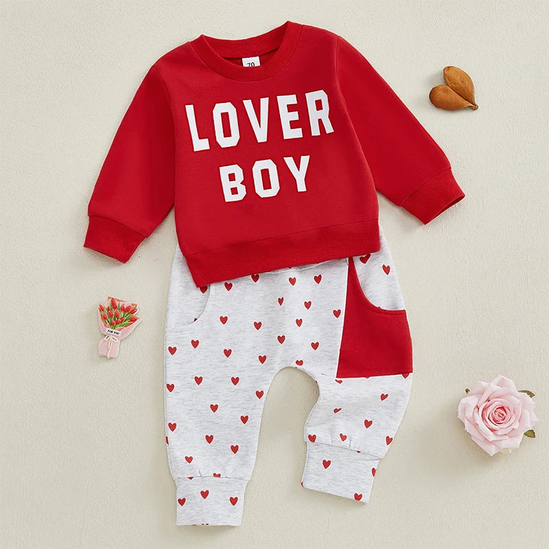 Girl T-shirt Heart Print Leggings Set