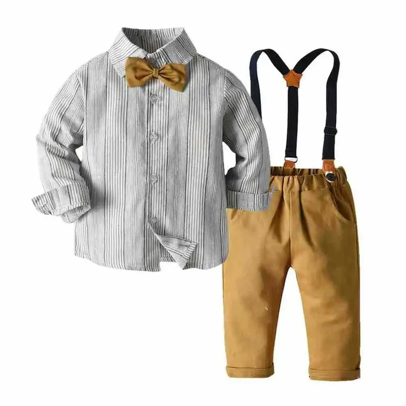 Winter Boys' Striped Shirt Set