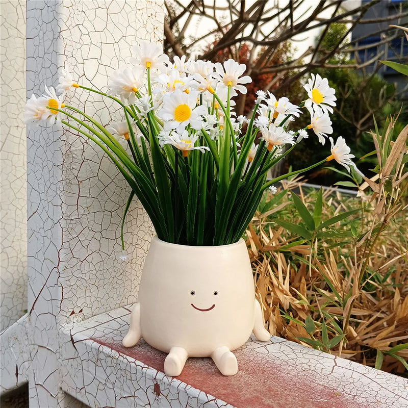 Flower Pot Wall Face Resin Planter