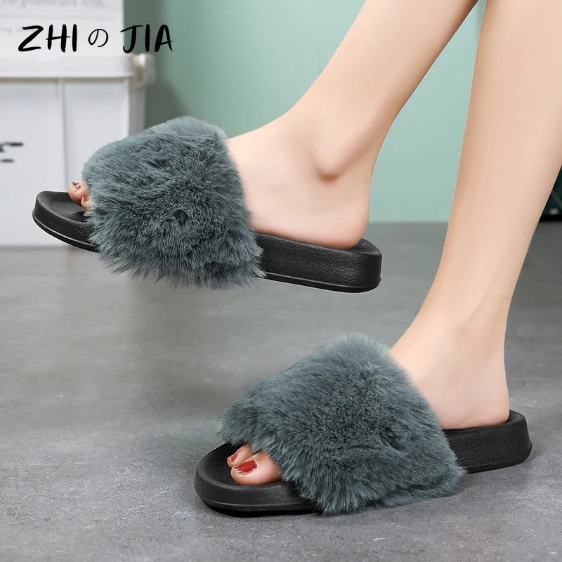 Women's Plush One Word Slipper