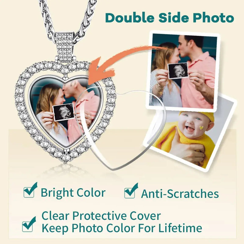 Customized Heart Photo Necklace