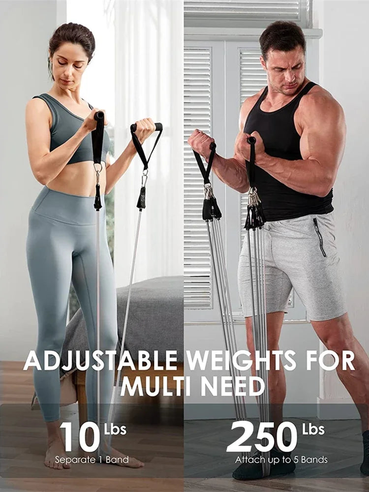 Gym 200lbs Resistance Bands Set