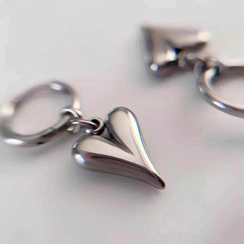 Stainless Steel Heart Earrings