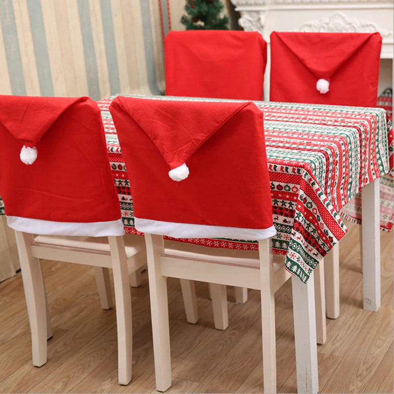 Santa Chair Table Christmas Hat