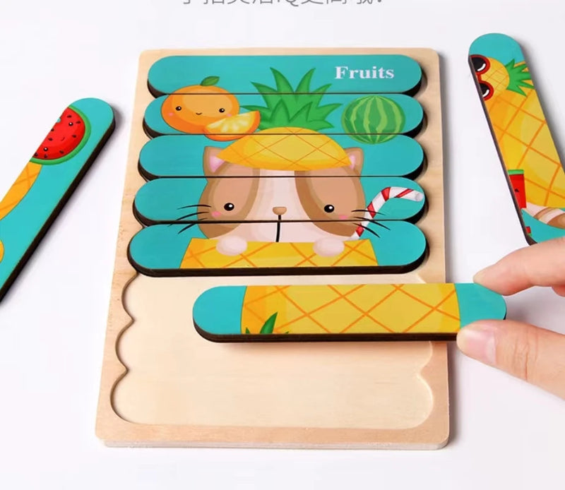 Baby Cartoon Wooden 3D Puzzle