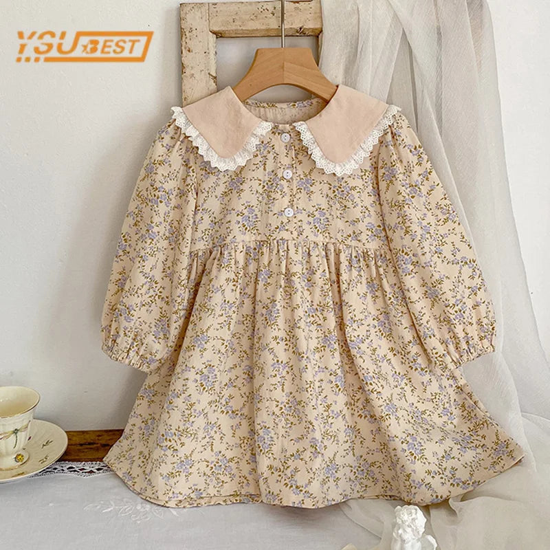 Kids Girls Flower Printing Dress