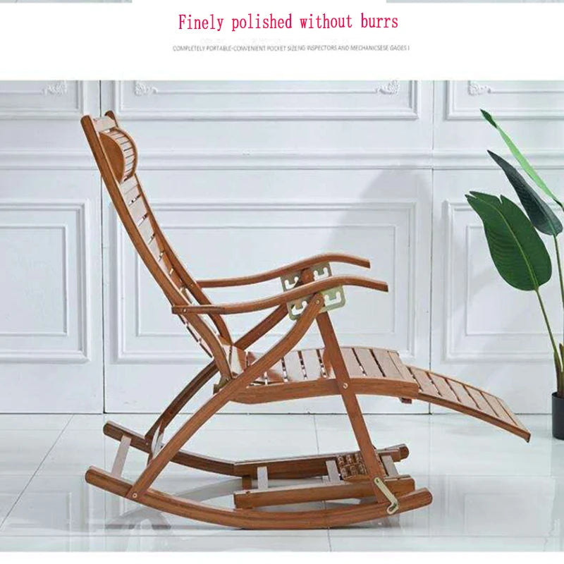 Bamboo recliner backrest Rocking chair