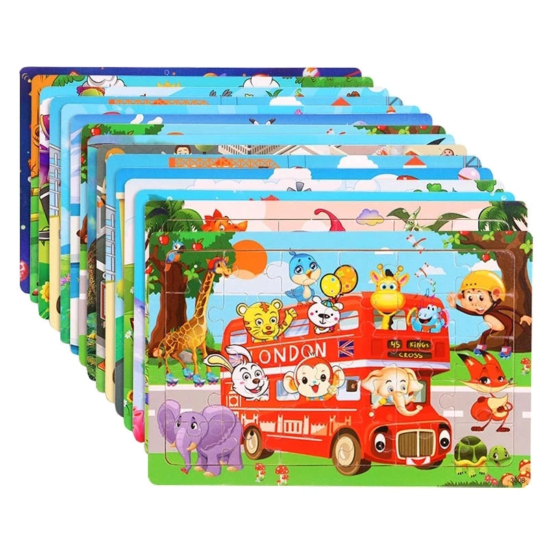 Baby Cartoon 3d Wooden Puzzles