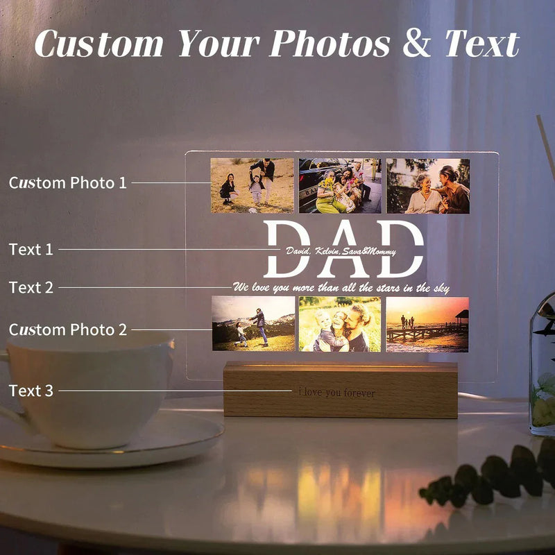 Custom Photo Text 3D Acrylic Lamp