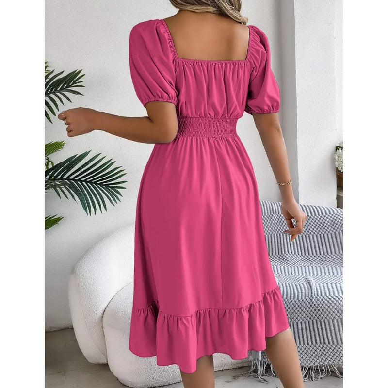 Women's Square Neck MIidi Dresses