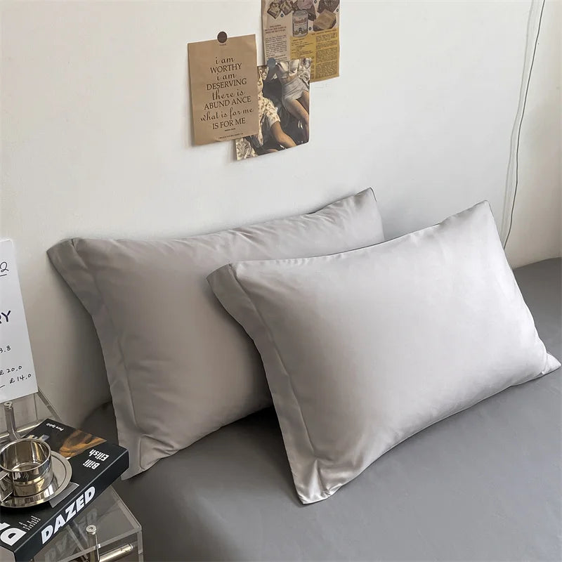 Gray 100% Cotton Duvet Cover Set