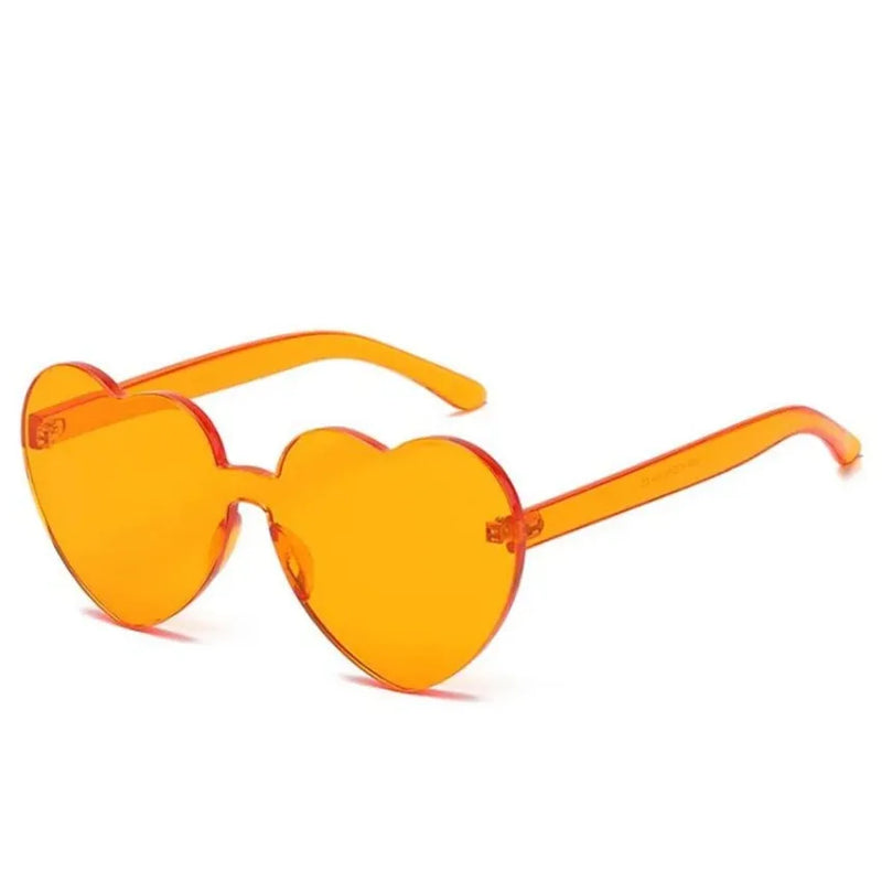 Women Heart Rimless Sunglasses