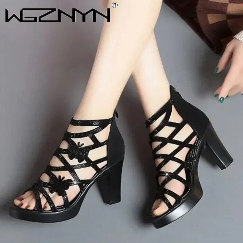 High Heels Female Rome Bling Shoes